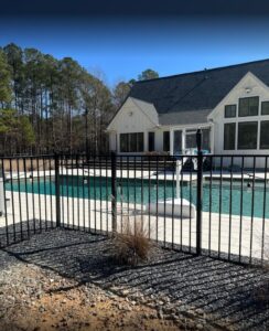 Elon Black Aluminum Fence 2 Rail