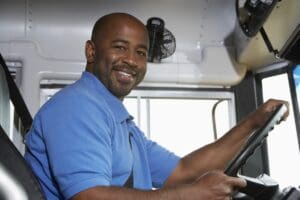 Portrait,Of,An,African,American,Handsome,Bus,Driver,Smiling