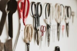 Locally Handmade wall of scissors
