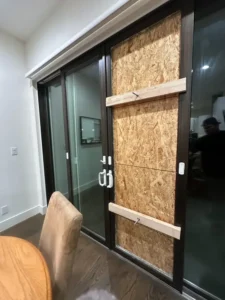 bbu interior sliding door board up 2x4 1